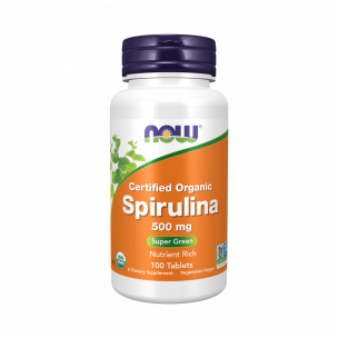 NOW Certified Organic Spirulina 500 mg, 100 таблеток