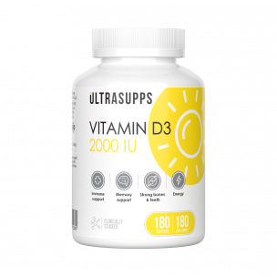 Ultrasupps Vitamin D3 2000 МЕ, 180 капсул