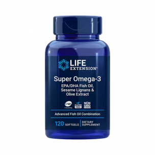 Life Extension Super Omega-3 EPA/DHA Fish Oil, Sesame Lignans &amp; Olive Extract, 120 капсул