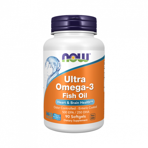 NOW Ultra Omega-3 Fish Oil 500 EPA/250 DHA, Ультра Омега-3 Фиш Ойл 500 ЭПК/250 ДГК, 90 капсул