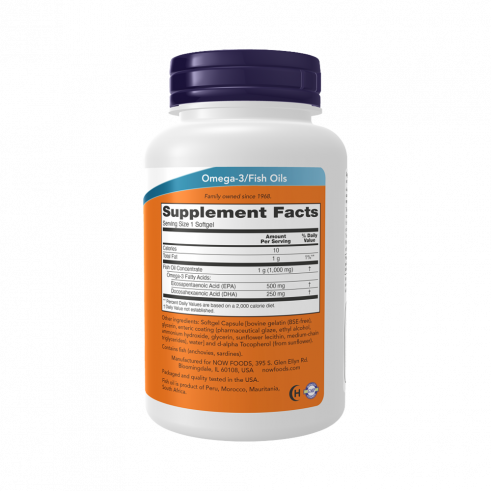 NOW Ultra Omega-3 Fish Oil 500 EPA/250 DHA, Ультра Омега-3 Фиш Ойл 500 ЭПК/250 ДГК, 90 капсул