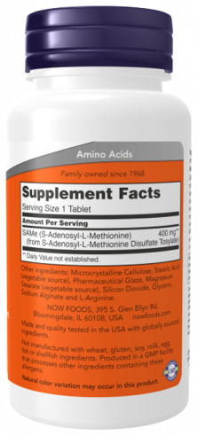 NOW SAMe 400 mg, 60 таблеток