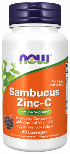 NOW Sambucus Zinc-C, Бузина Цинк-С, 60 таблеток