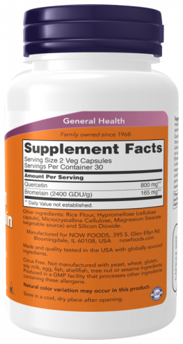 NOW Quercetin with Bromelain, 120 капсул