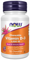 NOW High Potency Vitamin D-3 1000 IU, Высокоэффективный витамин Д-3 1000 МЕ, 180 таблеток