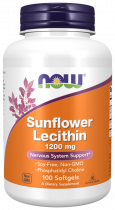 NOW Sunflower Lecithin 1200 mg, Лецитин подсолнечника 1200 мг, 100 капсул