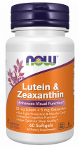 NOW Lutein &amp; Zeaxanthin, Лютеин и Зеаксантин, 60 капсул