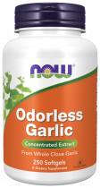 NOW Odorless Garlic, Чеснок без запаха, 250 капсул