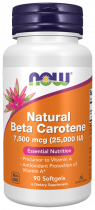 NOW Natural Beta-Carotene, Натуральный Бета-Каротин, 90 капсул
