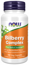 NOW Bilberry Complex, Комплекс черники, 100 капсул