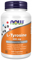 NOW L-Tyrosine 500 mg, L-Тирозин 500 мг, 120 капсул