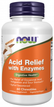 NOW Acid Relief with Enzymes, Эсид Релиф, 60 таблеток
