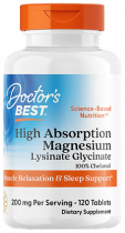 Doctor's Best High Absorption Magnesium, Магния Хелат, 120 таблеток