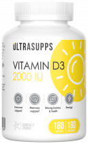 Ultrasupps Vitamin D3 2000 IU, Витамин D3 2000 МЕ, 180 капсул