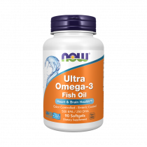 NOW Ultra Omega-3 Fish Oil 500 EPA/250 DHA, Ультра Омега-3 Фиш Ойл 500 ЭПК/250 ДГК, 90 капсул