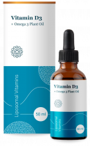 Liposomal Vitamins Vitamin D3 + Omega 3 Plant Oil, Липосомальный витамин D3 + растительный комплекс Омега 3, 50 мл