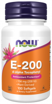 NOW Vitamin E-200, Витамин Е-200, 100 капсул