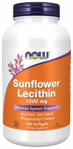 NOW Sunflower Lecithin 1200 mg, Лецитин подсолнечника 1200 мг, 200 капсул