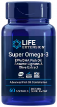 Life Extension Super Omega-3, Супер Омега-3, 60 капсул